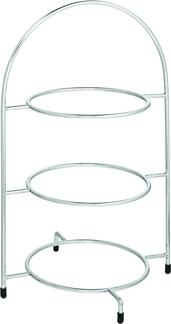 Chrome 3 Tier Cake Plate Stand 16.5